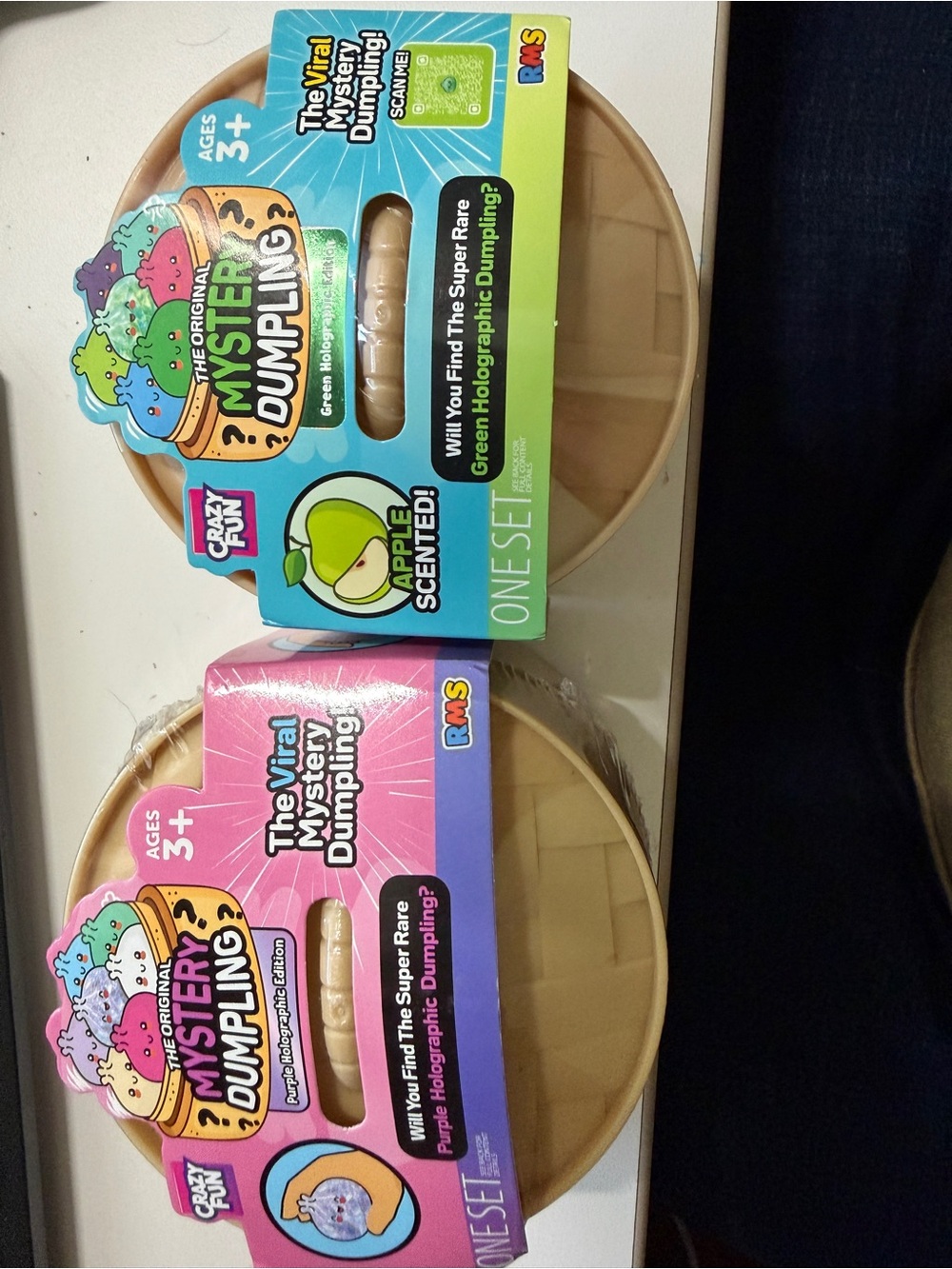 Two RMS Mystery Dumpling Scented Toy Set - Green & Purple Holographic Editions